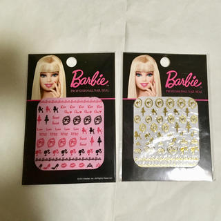 バービー(Barbie)の新品未使用 バービー  ネイルシール 2枚セット(ネイル用品)