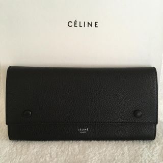 セリーヌ(celine)の美品 セリーヌ 長財布 黒 サイフ バイカラー(財布)