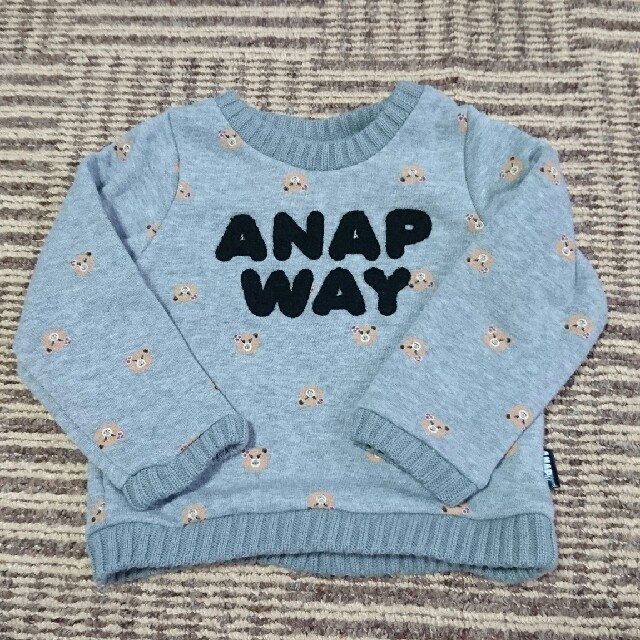 ANAP Kids(アナップキッズ)のANAP way 裏起毛トレーナー キッズ/ベビー/マタニティのキッズ服女の子用(90cm~)(Tシャツ/カットソー)の商品写真