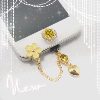 期間限定♡ジャックアクセ♡イエロー(ストラップ/イヤホンジャック)