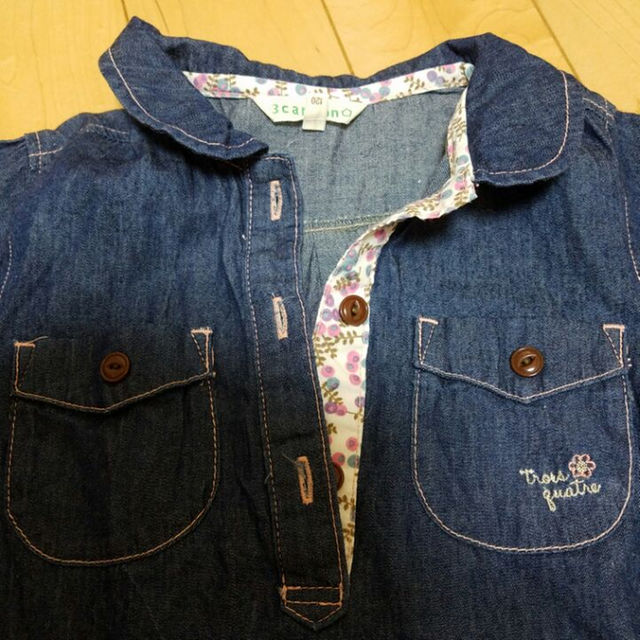 3can4on(サンカンシオン)の３can４on長袖ワンピース120 キッズ/ベビー/マタニティのキッズ服女の子用(90cm~)(ワンピース)の商品写真