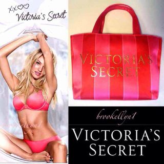 ヴィクトリアズシークレット(Victoria's Secret)のストライプショッパー型ミニトートバッグ✬(トートバッグ)