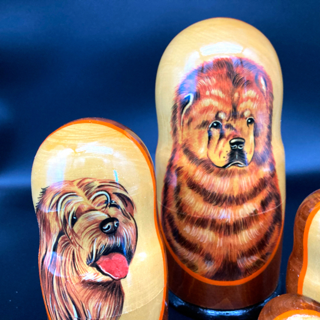 ★犬好きな方へ★ロシア民芸品愛犬マトリョーシカAタイプ★ インテリア/住まい/日用品のインテリア小物(置物)の商品写真