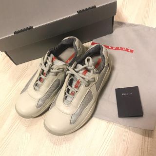 プラダ(PRADA)のプラダ PRADA スニーカー ホワイト✖️グレー(スニーカー)