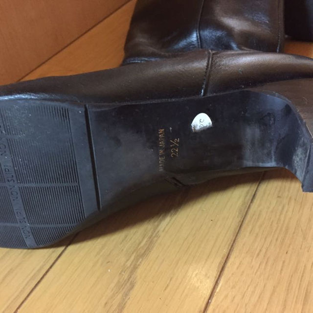 黒の上質皮ロングブーツ レディースの靴/シューズ(ブーツ)の商品写真