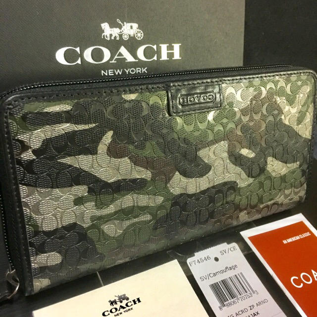 COACH(コーチ)の限定セール❣️新品コーチ長財布F74546マイクロシグ カモフラ迷彩柄 メンズのファッション小物(長財布)の商品写真