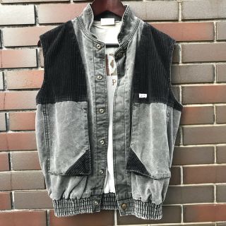 ゲス(GUESS)のコーデュロイ切り替え 【90s】GUESS PRODUCTS デニムベスト(Gジャン/デニムジャケット)