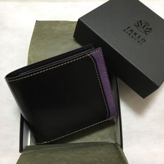 タケオキクチ(TAKEO KIKUCHI)の新品 TAKEO KIKUCHI レザー 折財布 黒本革(折り財布)