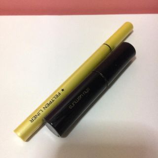 シュウウエムラ(shu uemura)のB97本物SHUUEMURA眉墨と化粧惑星リキッドアイライナー2点  (アイライナー)