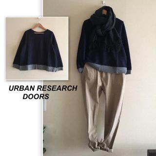 アーバンリサーチドアーズ(URBAN RESEARCH DOORS)のドアーズ✨ネイビーのカットソーニット(カットソー(長袖/七分))