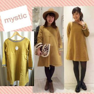 ミスティック(mystic)の【新品】mystic＊秋冬♪定価9180円(ひざ丈ワンピース)