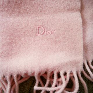 Christian Dior - Dior(ディオール)マフラー ピンク色 フリンジ付きの