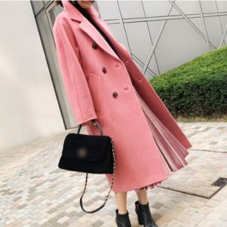 ザラ(ZARA)の新品未使用☆ピンクステッチオーバーコート(ロングコート)