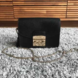 フルラ(Furla)のFURLA メトロポリス ショルダーバッグ 美品 黒(ショルダーバッグ)