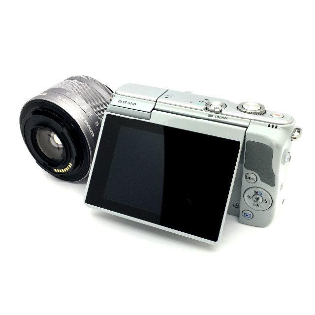 ☆美しいグレー!☆スマホ転送&自撮り☆キヤノン EOS M10 レンズ ☆美しいグレー!☆スマホ転送&自撮り☆キヤノン EOS M10 レンズ