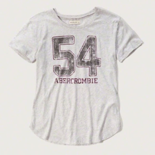 アバクロンビーアンドフィッチ(Abercrombie&Fitch)の【正規品】アバクロ A&F ロゴTシャツ ライトグレー S(Tシャツ/カットソー(半袖/袖なし))