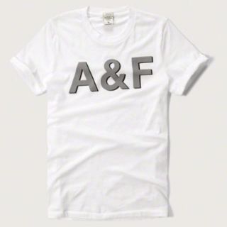 アバクロンビーアンドフィッチ(Abercrombie&Fitch)の【正規品】アバクロ A&F ロゴTシャツ ホワイト S(Tシャツ/カットソー(半袖/袖なし))