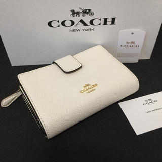 COACH コーチ 新品 白 チョーク 折り 財布 レディース ホワイト 財布-