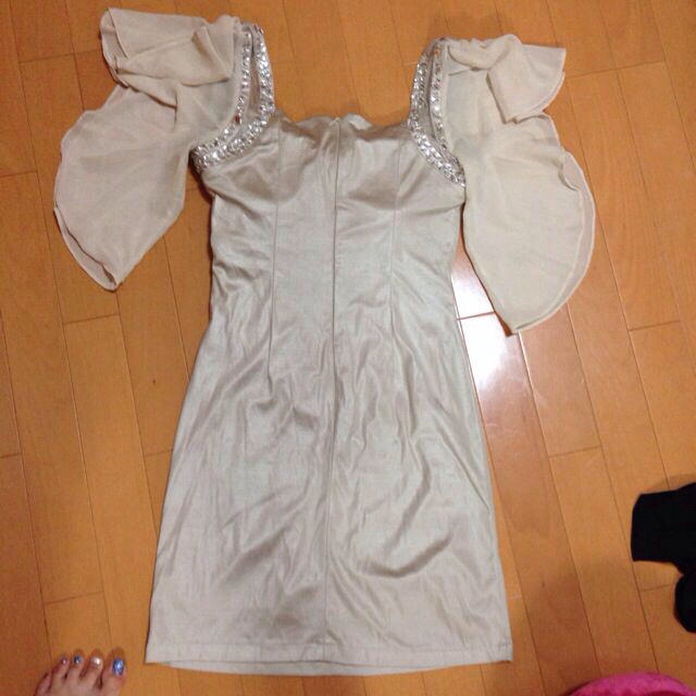 ベージュ♡ミニドレ レディースのフォーマル/ドレス(その他ドレス)の商品写真
