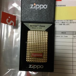 シュプリーム(Supreme)のSupreme Diamond Cut Zippo gold box logo(タバコグッズ)