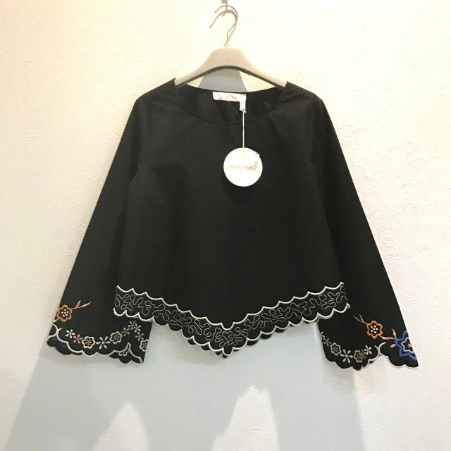 新品タグ付 今期 See By Chloe 17AW フローラル刺繍 ブラウス39PalinkAフミカウチダ