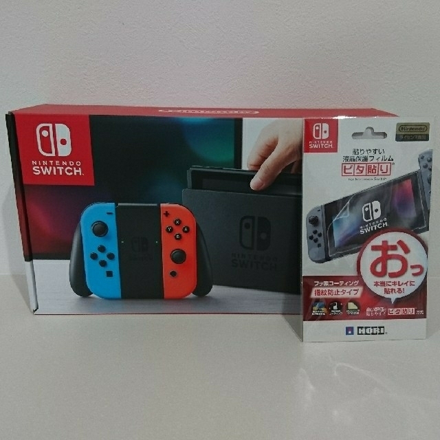 新品 Nintendo Switch 本体 ネオンカラー フィルム付き