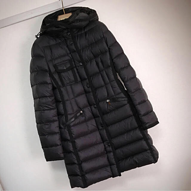 開店祝い MONCLER 黒色 ブラック ロングダウン 0サイズ エルミンヌ