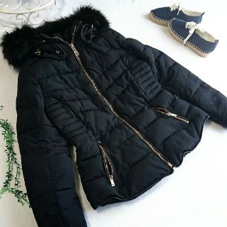 ザラ(ZARA)のZARA BASIC 訳あり*フードファー付き ダウンジャケット*(ダウンコート)