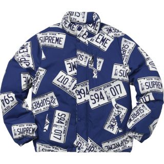 シュプリーム(Supreme)の青 L License Plate Puffy Jacketナンプレダウン(ダウンジャケット)