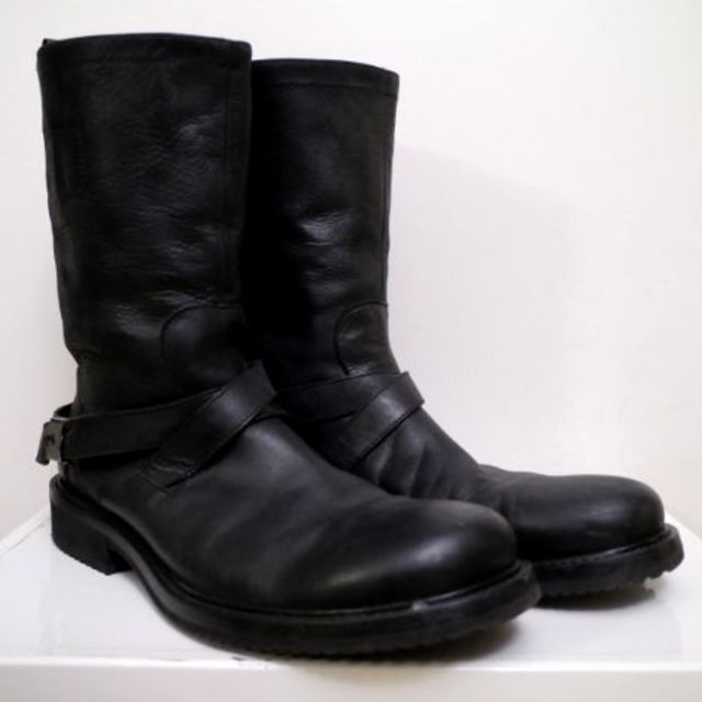 NEIL BARRETT(ニールバレット)の美品12万◆NeIL BarreTT ニールバレット レザー バイカー ブーツ黒 メンズの靴/シューズ(ブーツ)の商品写真