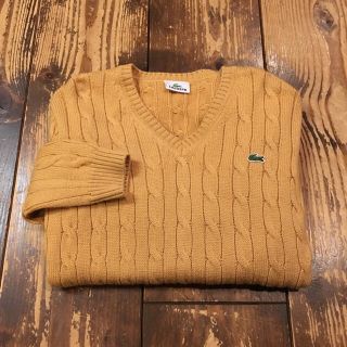 ラコステ(LACOSTE)のLACOSTE ケーブル編み ワンポイントロゴニット(ニット/セーター)