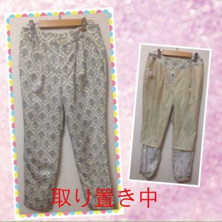 九分丈 クラシック花柄シフオンパンツ(カジュアルパンツ)