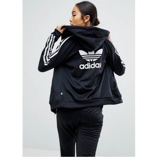 アディダス(adidas)の【 Lサイズ】 新品タグ付き adidas  フーディージャージ ロゴ ブラック(パーカー)