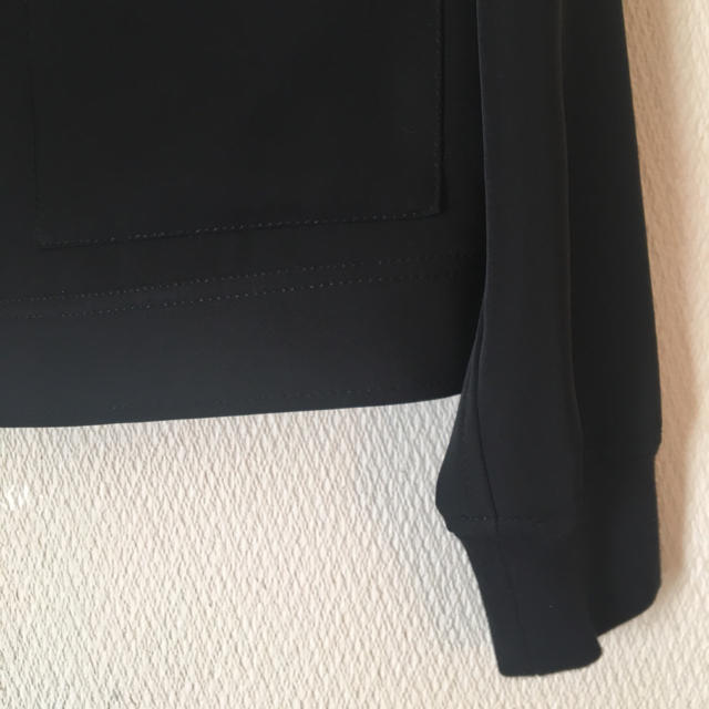 Spick & Span(スピックアンドスパン)のspic&span☆ジョーゼットブルゾン黒美品 レディースのジャケット/アウター(ノーカラージャケット)の商品写真