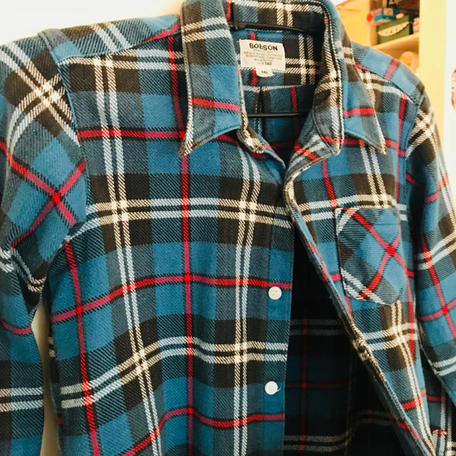 BOBSON(ボブソン)のBOBSON チェック シャツ 七分袖 キッズ/ベビー/マタニティのキッズ服男の子用(90cm~)(ジャケット/上着)の商品写真