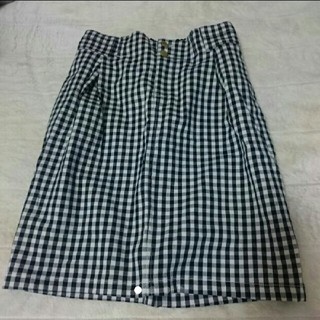 レトロガール(RETRO GIRL)のレトロガール　黒×白ギンガムチェックタイトスカート　M(ひざ丈スカート)