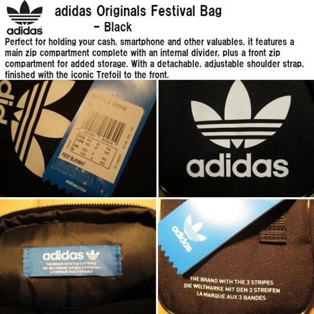 adidas(アディダス)の★送料無料★UK直輸入★アディダス オリジナルス★フェスティバルバッグ★黒x白★ メンズのバッグ(ショルダーバッグ)の商品写真