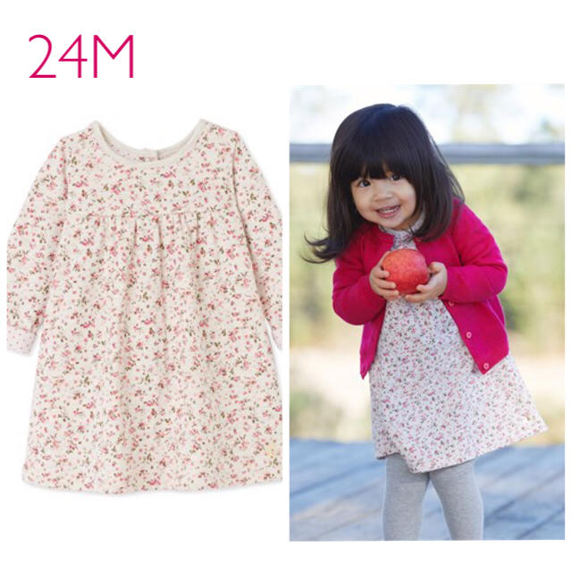 PETIT BATEAU(プチバトー)のオンライン完売☆24M プチバトー チュビック小花プリントワンピース キッズ/ベビー/マタニティのベビー服(~85cm)(ワンピース)の商品写真