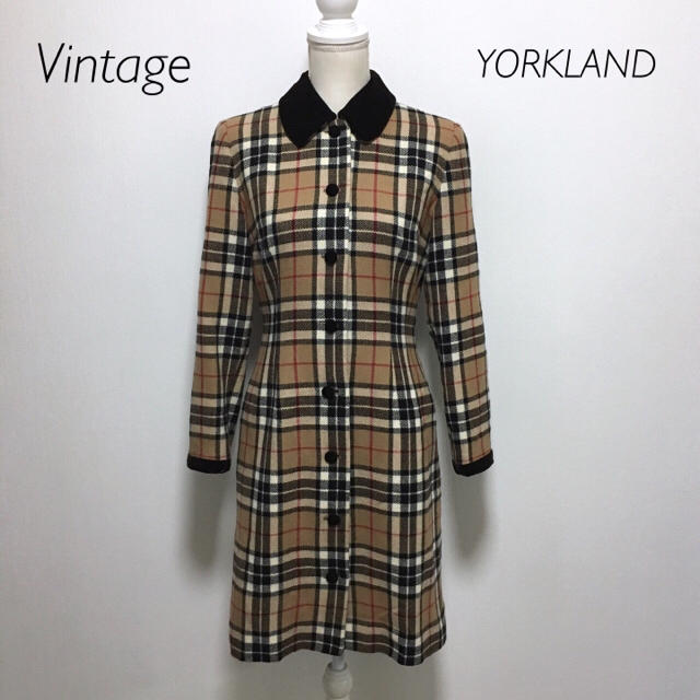 Yorkland(ヨークランド)の【Vintage】日本製★YORKLAND ウール素材 シャツワンピース レディースのワンピース(ひざ丈ワンピース)の商品写真