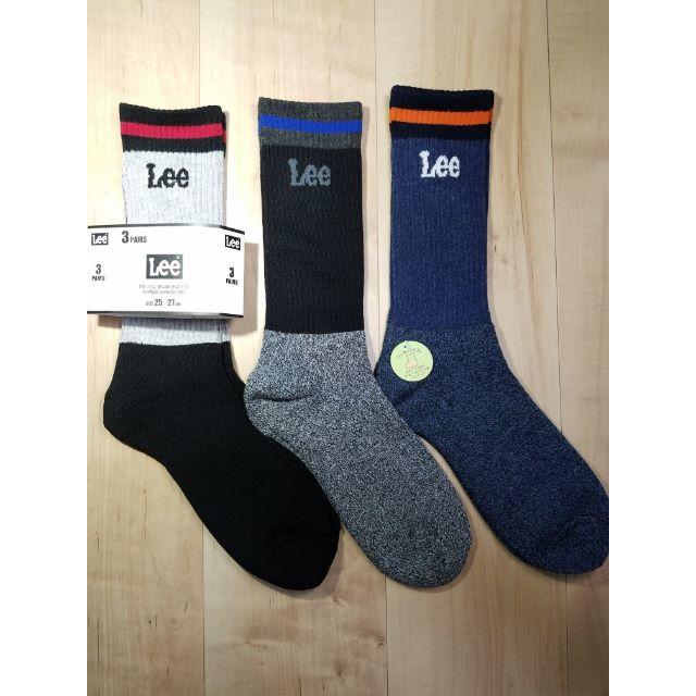 Lee(リー)のメンズの暖か靴下入荷！３足組Leeリー下部総パイルソックスしかも綿混です！ メンズのレッグウェア(ソックス)の商品写真