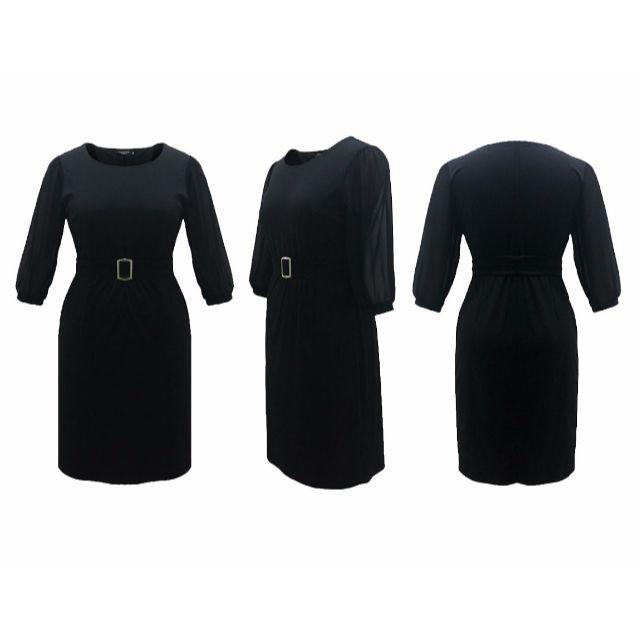 ブラックフォーマルワンピース　プラスサイズ　２XL　３XL レディースのフォーマル/ドレス(礼服/喪服)の商品写真