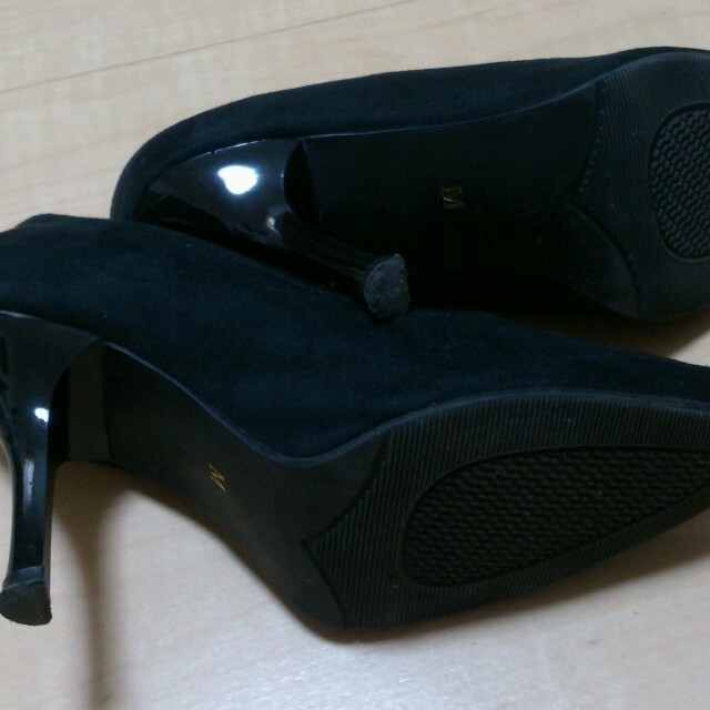 スウェードブラックパンプス  M レディースの靴/シューズ(ハイヒール/パンプス)の商品写真