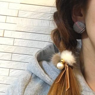 再販❤️Wファー×ベロアリボン❤︎ヘアゴム(ヘアアクセサリー)