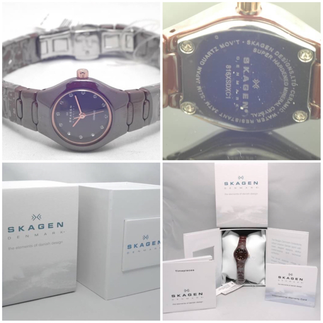 SKAGEN(スカーゲン)のスカーゲン/SKAGEN◆セラミック◆スワロフスキー/最安値◆腕時計 希少 レディースのファッション小物(腕時計)の商品写真