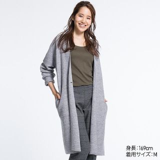 ユニクロ(UNIQLO)の【15日削除】フェルトウールロングコート グレー S(ロングコート)