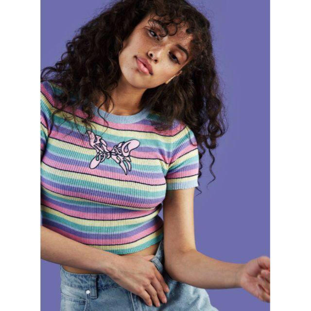 UNIF(ユニフ)の水原希子コラボ パステルボーダートップス レディースのトップス(Tシャツ(半袖/袖なし))の商品写真