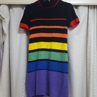 ユニフ(UNIF)のUNIF ボーダーニットワンピース レインボー(ミニワンピース)