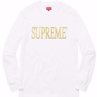 シュプリーム(Supreme)のLサイズ Supreme Gold Logo L/S Tee - White(その他)