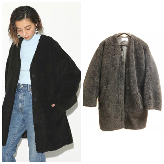 SLY BOA ノーカラー COAT   ボア コート