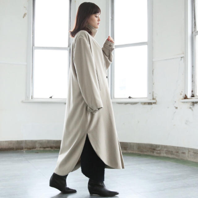 人気ノーカラー✨N.HOOLY WOOD シャツ コート ロング コットン 【予約